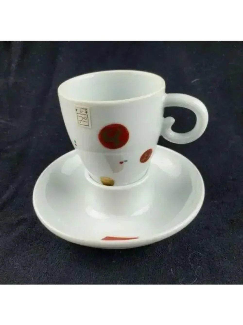 2000s Maneki Neko Cat Teacup Upside Down Cup and Saucer Set- 2 Pieces